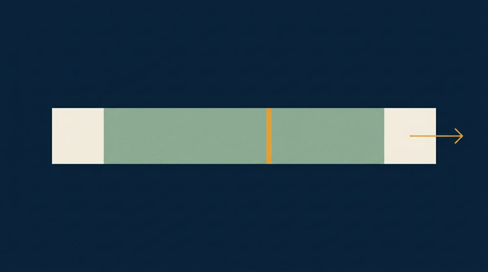 A tolerance gauge with a green band