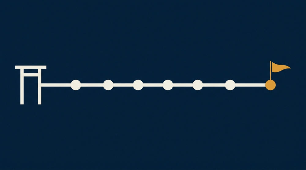 A transit line with seven stations